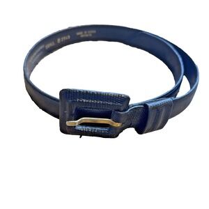 Liz Claiborne Black Lizard Embossed Genuine Leather Belt #2949 Womens Small VTG